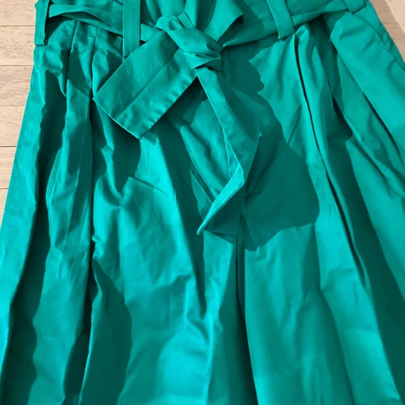 Bomb-proof cotton trendy emerald culottes with pintucks high waist zara original - Picture 3 of 4